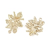 Flower Brass Stud Earring Findings KK-F921-04G-2