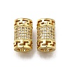 Brass Micro Pave Clear Cubic Zirconia European Beads ZIRC-I070-071G-1