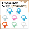 60Pcs 6 Colors Transparent Plastic Lobster CLaw Clasps KY-LP0001-26-2