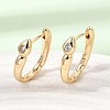 Brass Pave Clear Cubic Zirconia Hoop Earrings KK-CBACA55-02G-1