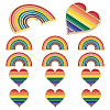 12Pcs 2 Styles Pride Month Enamel Pins JEWB-ME0001-32-1
