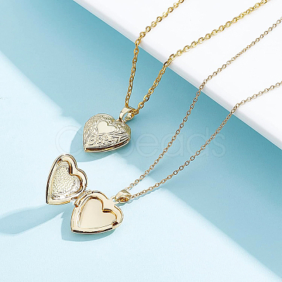 8Pcs 8 Style Brass Locket Pendants KK-BC0004-42-1
