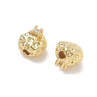 Brass Micro Pave Clear Cubic Zirconia Beads CU-CBA91C0-06G-1