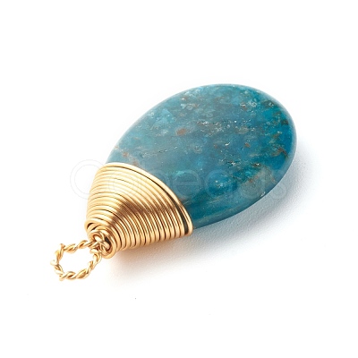 Natural Apatite Pendants PALLOY-JF00878-1