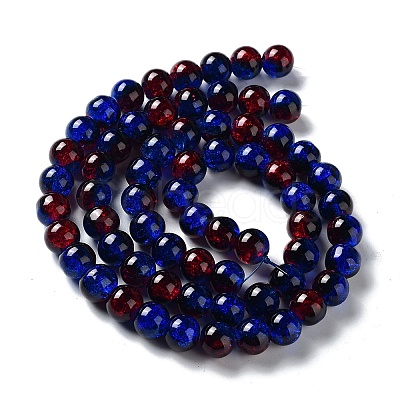 Spray Painted Crackle Glass Beads Strands X-CCG-Q002-10mm-12-1