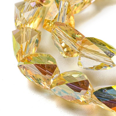 Transparent Electroplate Glass Beads Strands GLAA-G116-03A-HR04-1