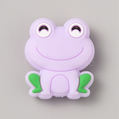 Frog Food Grade Eco-Friendly Silicone Focal Beads SIL-WH0006-29J-1