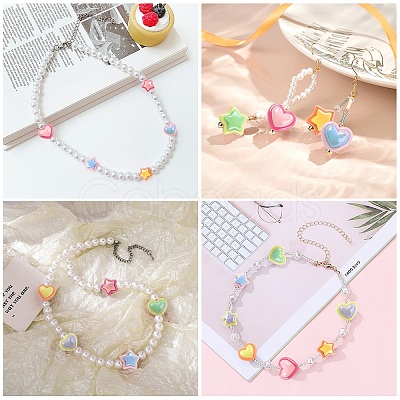 30Pcs 5 Colors Opaque Acrylic Beads SACR-YW0001-88A-1