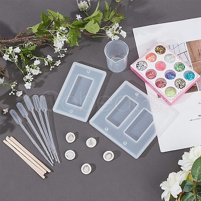 Rectangle Socket Panel Silicone Mould DIY-OC0003-66-1