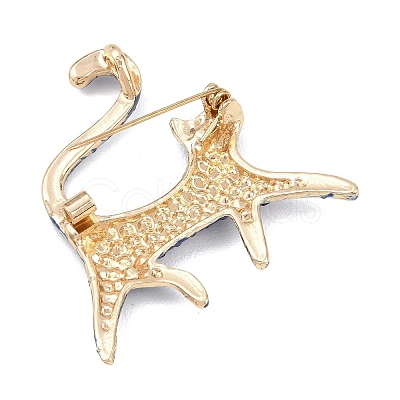 Alloy Rhinestone Lapel Pins for Backpack Clothes JEWB-P055-06G-02-1