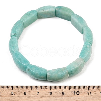 Natural Amazonite Bead Stretch Bracelets for Women Men BJEW-C097-02A-23-1