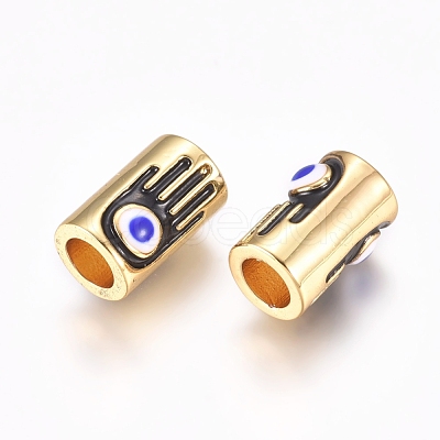 Brass Enamel Beads KK-L189-18G-1