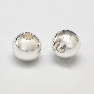 Rack Plating Brass Round Spacer Beads KK-I601-6mm-S-RS-1