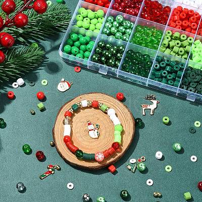 Christmas Theme DIY Acrylic Beads Bracelets Making Kits DIY-YW0010-91-1