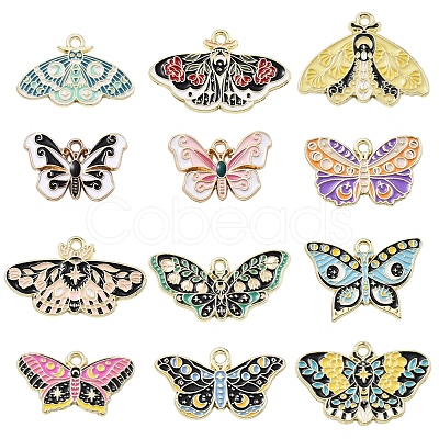 24Pcs 12 Styles Alloy Enamel Pendants ENAM-FS0001-94-1
