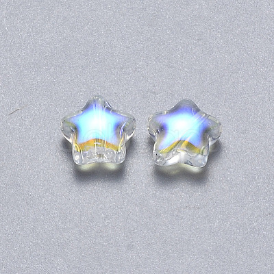 Transparent Spray Painted Glass Beads LS-GLAA-R211-04-G03-1