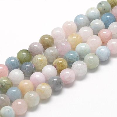 Natural Morganite Beads Strands G-R446-8mm-06-1