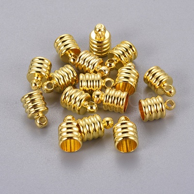 Brass Cord Ends X-KK-D218-9x6-G-1