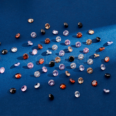 180Pcs 6 Colors Diamond Shape Grade A Cubic Zirconia Cabochons ZIRC-PH0001-43C-05-1
