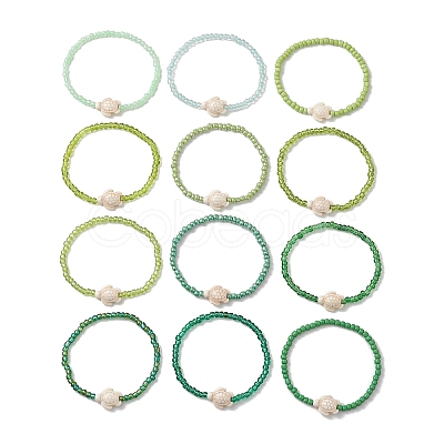 12Pcs Dyed Synthetic Turtle Bracelets BJEW-JB13502-01-1