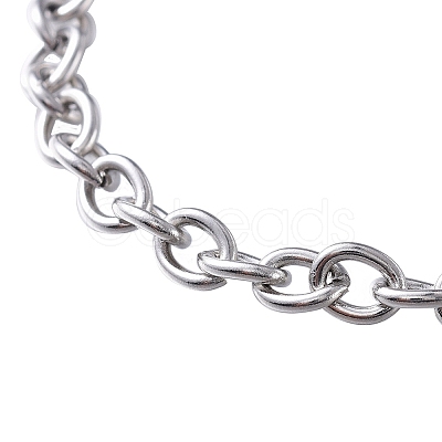 304 Stianless Steel Cable Chain Bracelet Making STAS-CJ0001-137-1