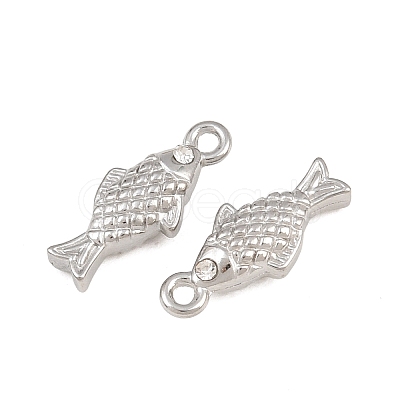 304 Stainless Steel with Crystal Rhinestone Charms RB-CBABFDA-11A-P-1