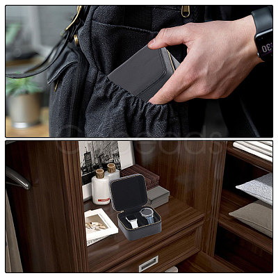 Imitation Leather Double Watch Storage Zipper Boxes CON-WH0089-227A-1