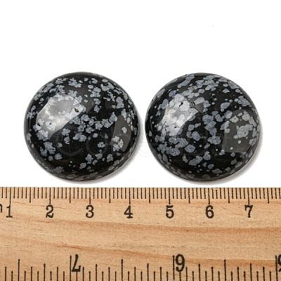 Natural Snowflake Obsidian Cabochons G-C115-02B-14-1