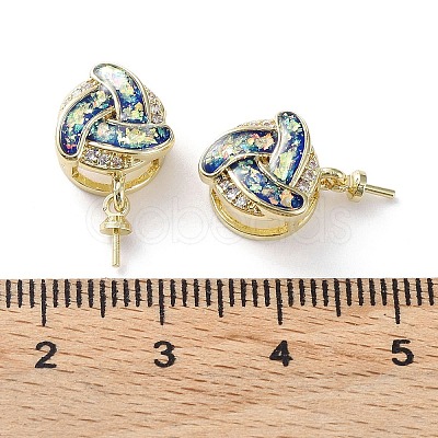 Knot Shape Brass Micro Pave Cubic Zirconia Cup Peg Bails KK-C041-04A-G-1