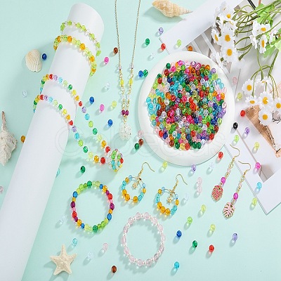 1500Pcs 15 Colors Transparent Acrylic Beads TACR-SZ0001-21A-1