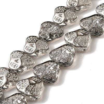 Transparent Electroplate Glass Beads Strands EGLA-F158-PL02-1