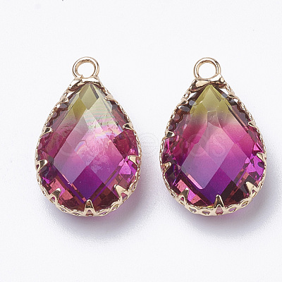 K9 Glass Imitation Tourmaline Pendants X-GLAA-Q069-02D-1