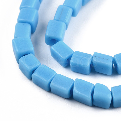 Opaque Spray Painted Glass Bead Strands GLAA-N047-08-A02-1