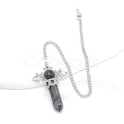 Natural Larvikite Dowsing Pendulum Big Pendants PW-WG53910-10-1