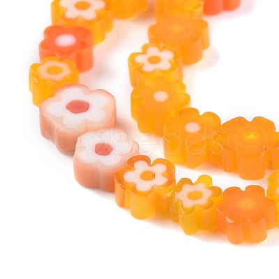 Handmade Millefiori Glass Bead Strands X-LAMP-J035-6mm-08-1