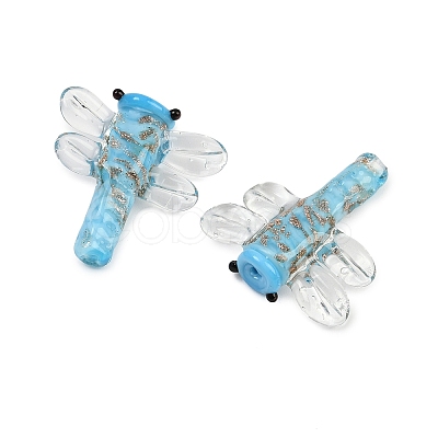 Transparent Lampwork Beads FOIL-I017-01B-1