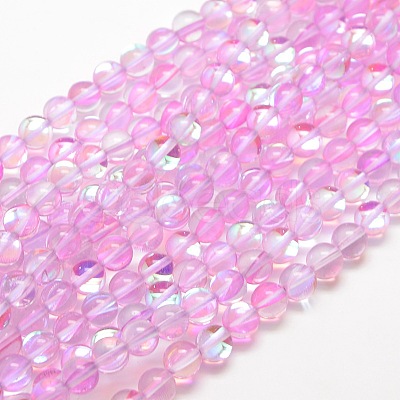 Synthetic Moonstone Beads Strands LS-G-F143-8mm-01-1