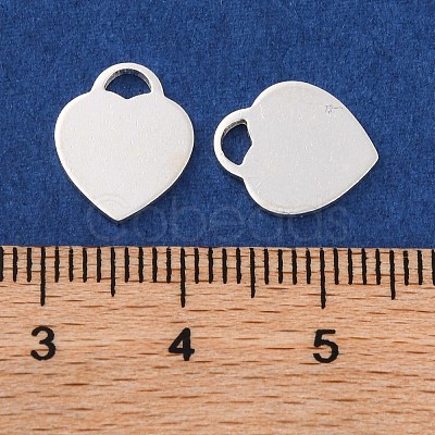 925 Sterling Silver Blank Heart Charms X-STER-F057-03S-02-1