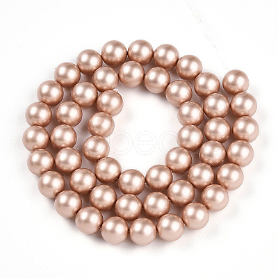 Baking Paint Pearlized Glass Pearl Bead Strands HY-N002-8mm-C02-1