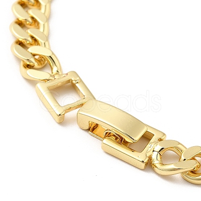 Green Cubic Zirconia Leopard Link Bracelet with Brass Curb Chains for Men Women KK-H434-11G-1