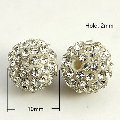 Resin Rhinestone Beads RB-A025-10mm-A01-1