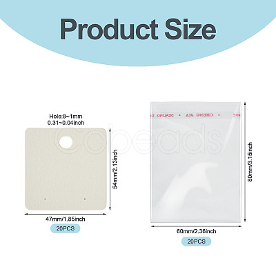 20Pcs Paper Earring Display Cards CDIS-TADJ0002-01D-1