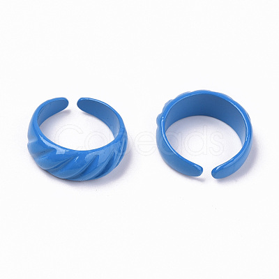 Spray Painted Alloy Cuff Rings RJEW-T011-31E-RS-1