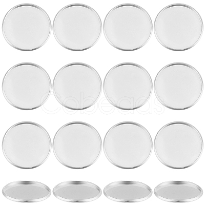 60Pcs 304 Stainless Steel Plain Edge Bezel Cups STAS-SC0009-12-1