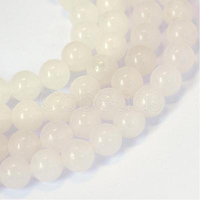 Natural White Jade Round Bead Strands G-E334-10mm-13-1