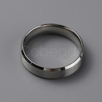 Matte Style 304 Stainless Steel Wide Band Finger Rings for Women Men RJEW-WH0009-14F-P-1