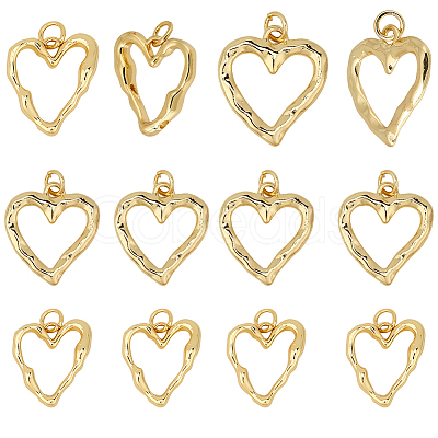 12Pcs 2 Styles Brass Pendants KK-SC0007-39-1