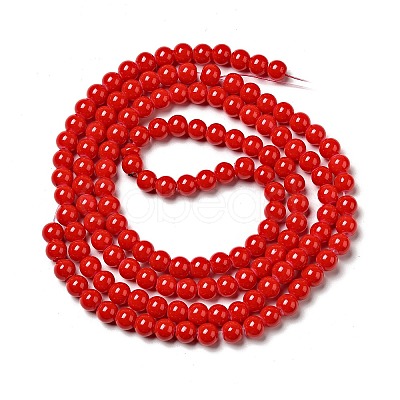 Painted Glass Bead Strands X-DGLA-S071-6mm-49-1