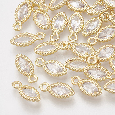 Brass Cubic Zirconia Charms KK-T035-27-1
