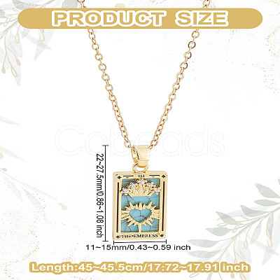 Brass with Cubic Zirconia Pendants Necklaces NJEW-LP0001-45F-G-1